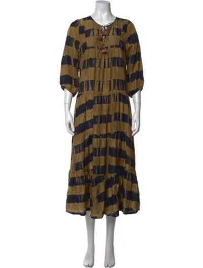 Pre-owned Pink Chicken Silk Midi Length Dress In Multicolor