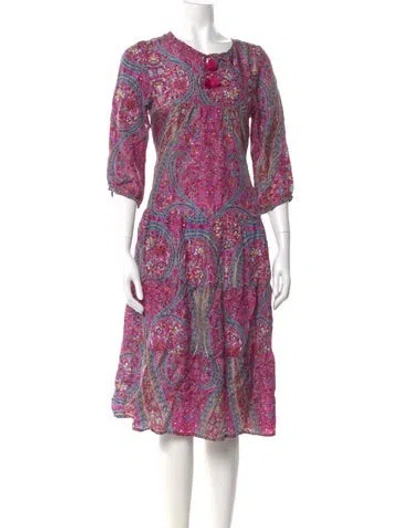 Pre-owned Pink Chicken Silk Midi Length Dress In Pink
