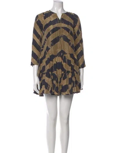 Pre-owned Pink Chicken Silk Mini Dress In Multi