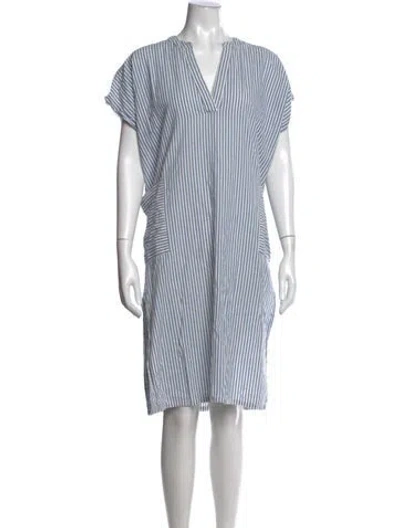 Pre-owned Pink Chicken Striped Knee-length Dress In Blue