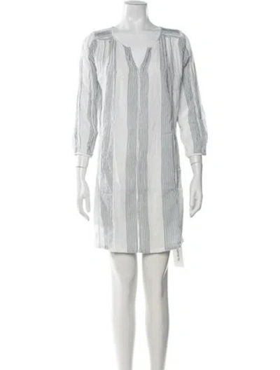 Pre-owned Pink Chicken Striped Mini Dress In White