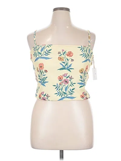 Pre-owned Pink Chicken Tank Top Yellow Halter Neckline Tops