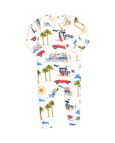 Pink Chicken Unisex Bamboo Blend Romper - Baby In White