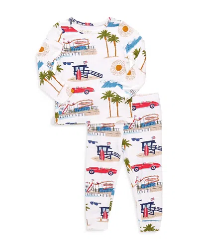 Pink Chicken Unisex Printed Pajama Set - Little Kid In White
