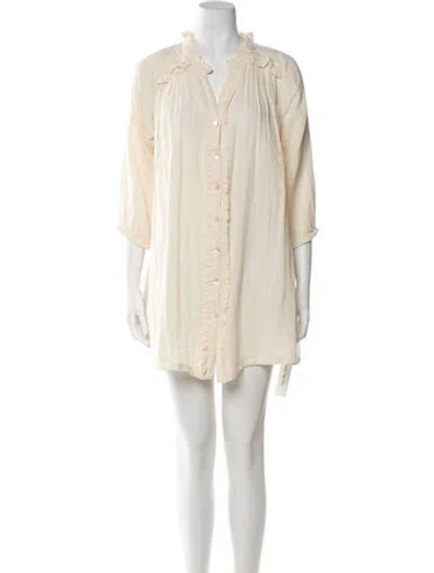 Pre-owned Pink Chicken V-neck Mini Dress In Neutral