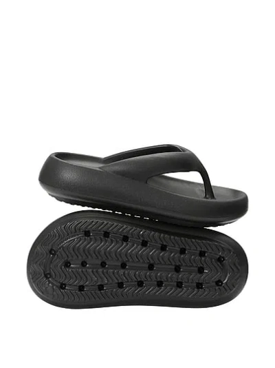 Pink Chunky Flip Flops In Black