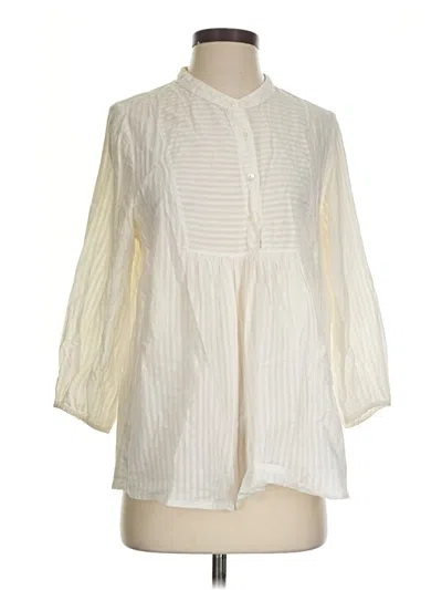 Pre-owned Pink City Prints 3/4 Sleeve Blouse In White