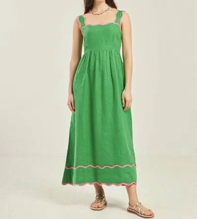 Pink City Prints Hazel Dress In Parakeet Linen In Multi | ModeSens