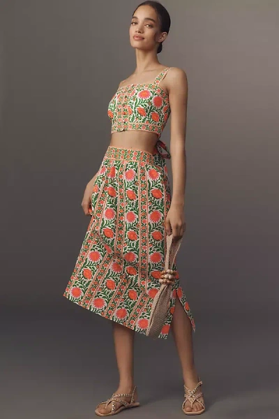 Pink City Prints Immy Midi Skirt In Multicolor
