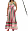 Pink City Prints Puglia Dress In Watermelon Stripe In Multi
