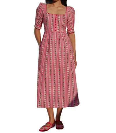 Pink City Prints Sierra Midi Dress In Alpine Rose In Pink