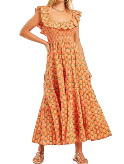 Pink City Prints Susie Dress In Orange