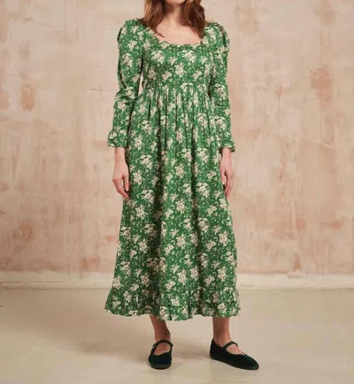 Pink City Prints Tilda Dress In Pine Bouquet In Multi