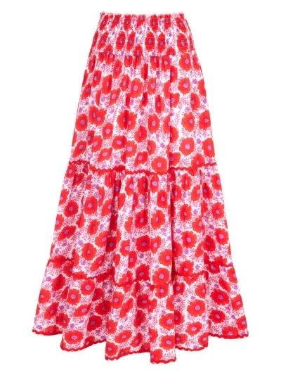 Pink City Prints Women's Geranium Poppy Lottie Skirt In Pink