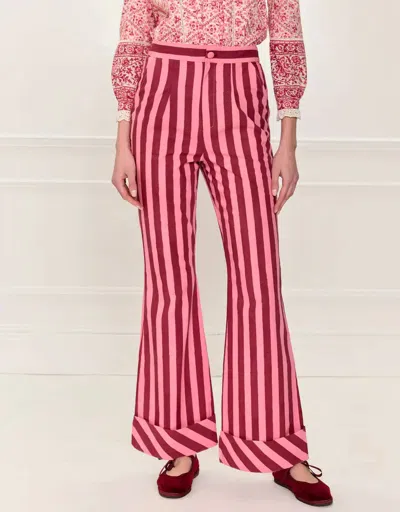 Pink City Prints Women's Romy Trousers In Stripe In Multi
