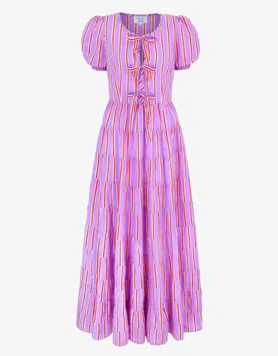 Pink City Prints Women's Sydney Dress In Perfume Stripe In Multi