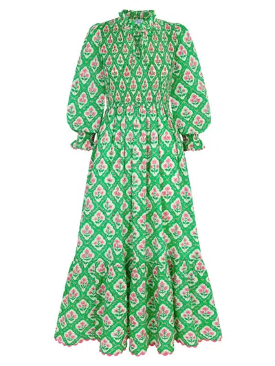 Pink City Prints Women's Trellis Izzy Dress In Green