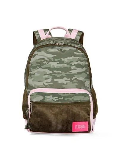 Pink Classic Canvas Backpack In Animal Print