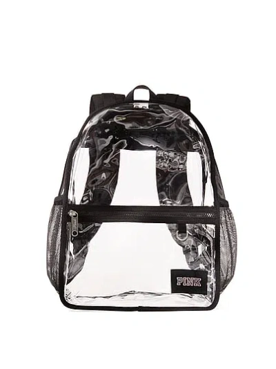 Pink Clear Backpack In Black