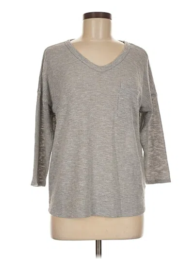 Pre-owned Pink Clover 3/4 Sleeve Top Gray V-neck Tops
