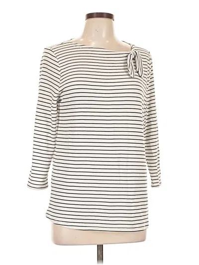 Pre-owned Pink Clover 3/4 Sleeve Top Ivory Boatneck Tops