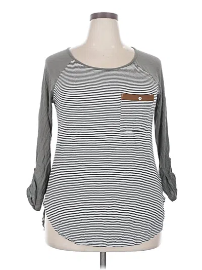 Pre-owned Pink Clover 3/4 Sleeve T-shirt In Gray
