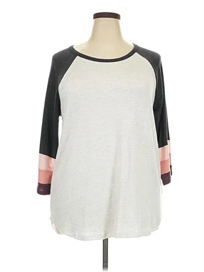 Pre-owned Pink Clover 3/4 Sleeve T-shirt In Gray