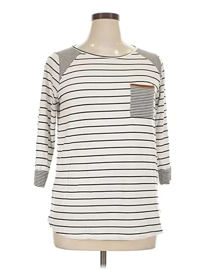Pre-owned Pink Clover 3/4 Sleeve T-shirt In Ivory