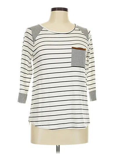 Pre-owned Pink Clover 3/4 Sleeve T-shirt In Ivory