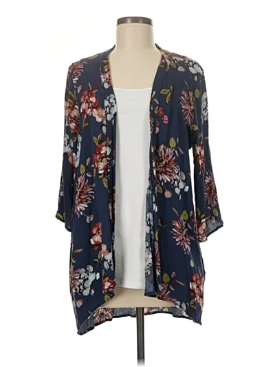 Pre-owned Pink Clover Kimono In Blue