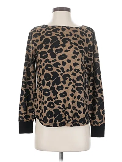 Pre-owned Pink Clover Long Sleeve Blouse In Brown
