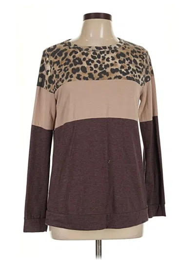 Pre-owned Pink Clover Long Sleeve Top Brown Turtleneck Tops