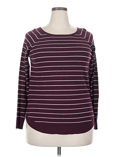 Pre-owned Pink Clover Long Sleeve Top Burgundy Boatneck Tops