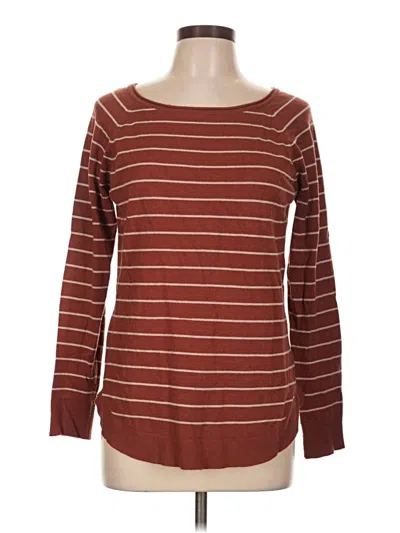 Pre-owned Pink Clover Long Sleeve Top Burgundy Boatneck Tops
