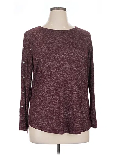 Pre-owned Pink Clover Long Sleeve Top Burgundy Crew Neck Tops