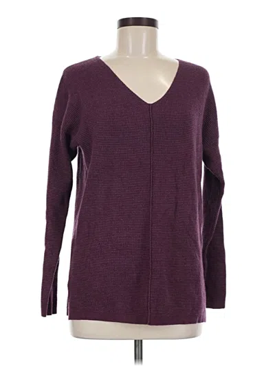 Pre-owned Pink Clover Long Sleeve Top Burgundy V-neck Tops