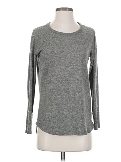 Pre-owned Pink Clover Long Sleeve Top Gray Crew Neck Tops
