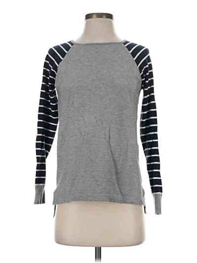 Pre-owned Pink Clover Long Sleeve Top Gray Crew Neck Tops
