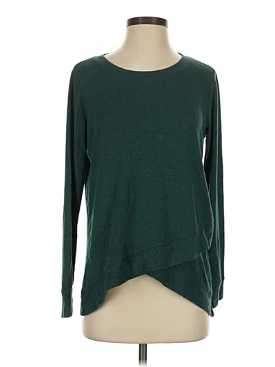 Pre-owned Pink Clover Long Sleeve Top Green Crew Neck Tops