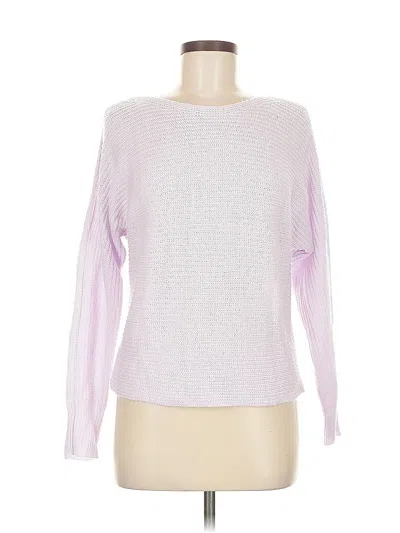 Pre-owned Pink Clover Long Sleeve Top Purple Boatneck Tops