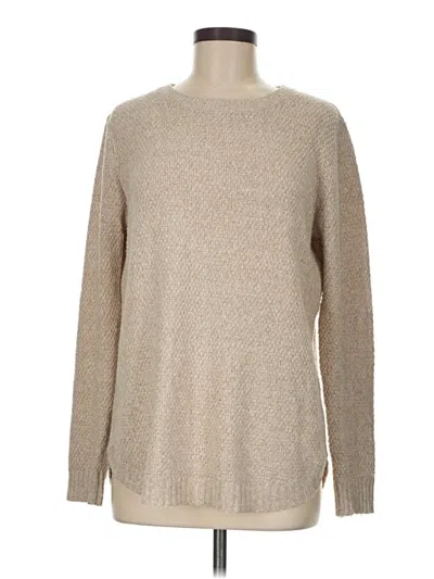 Pre-owned Pink Clover Long Sleeve Top Tan Crew Neck Tops