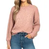 Pink Clover Preppy Crew Neck Pull Over Sweater In Pink In Pink