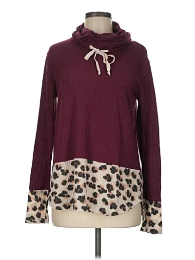 Pre-owned Pink Clover Pullover Sweater In Burgundy