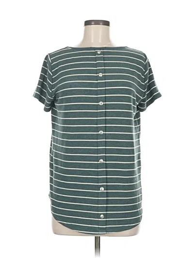 Pre-owned Pink Clover Short Sleeve Henley Shirt In Green