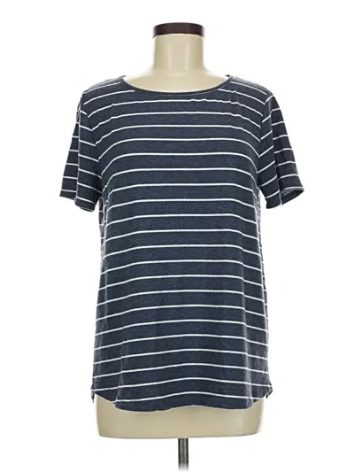 Pre-owned Pink Clover Short Sleeve Top Blue Boatneck Tops