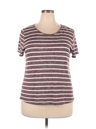 Pre-owned Pink Clover Short Sleeve Top Burgundy Scoop Neck Tops