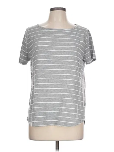 Pre-owned Pink Clover Short Sleeve Top Gray Boatneck Tops