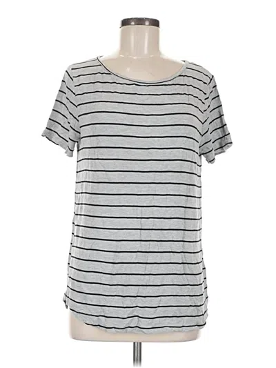 Pre-owned Pink Clover Short Sleeve Top Gray Scoop Neck Tops