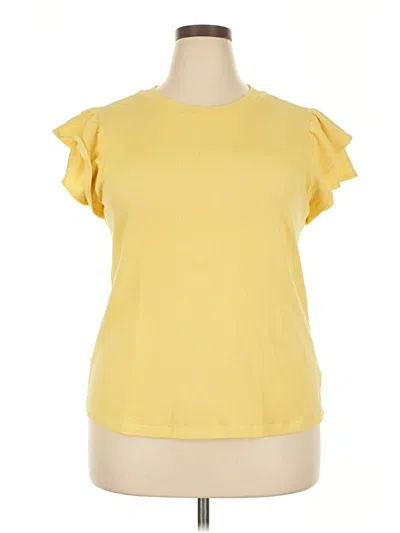 Pre-owned Pink Clover Short Sleeve T-shirt In Yellow