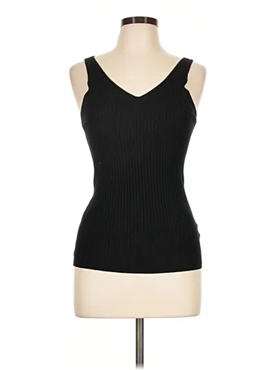 Pre-owned Pink Clover Sleeveless Top Black Sweetheart Neckline Tops